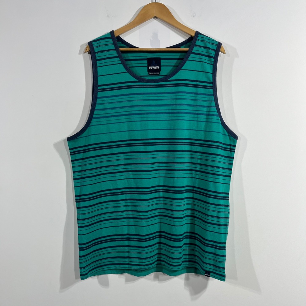 Prana Gorpcore Granola Retro Striped Tank Top Ringer Shirt Men XL Beachy Outdoor